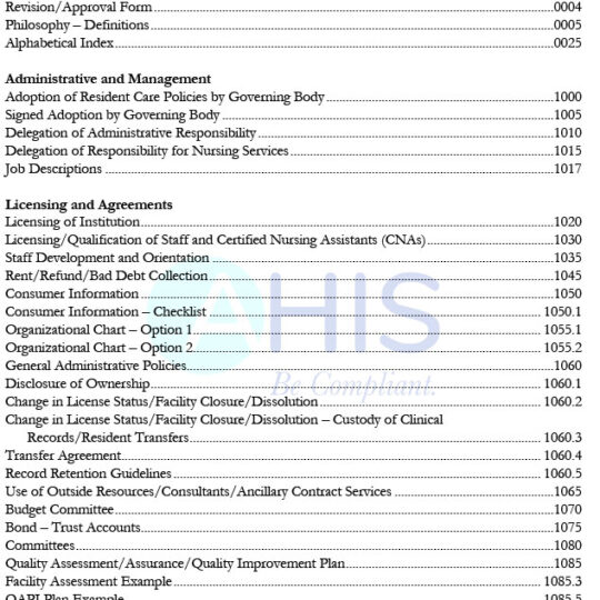 Administrative Manual AHIS